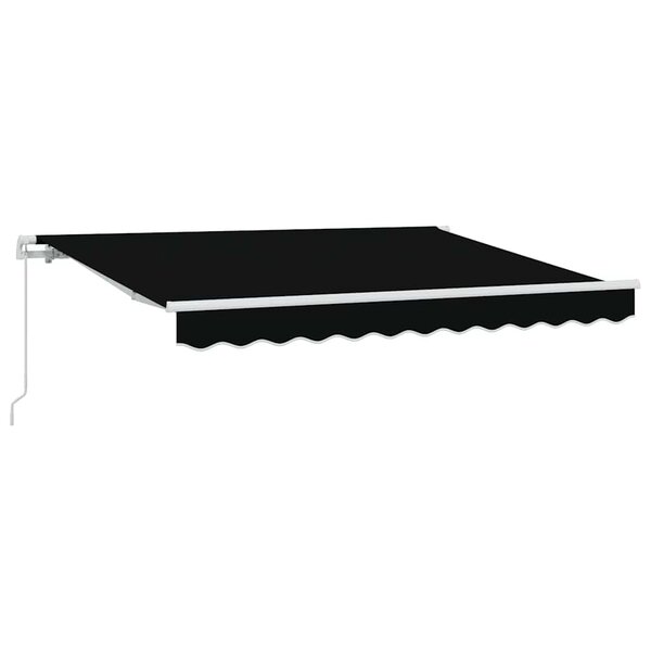 vidaXL Auvent Rétractable Noir 350 x 200 cm Polyester et Aluminium
