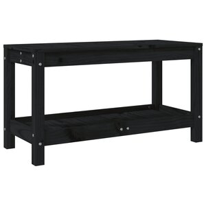 vidaXL Banc de jardin noir 82 5x35x45 cm bois massif de pin
