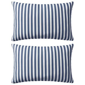 vidaXL Oreiller d'extérieur lot de 2 Impression rayure 60 x 40 cm Bleu