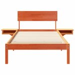 vidaXL Cadre de lit avec tête de lit Brun cire 100 x 200 cm Pin massif