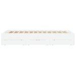 vidaXL Cadre de lit avec tiroirs blanc 140x190cm bois d'ingénierie