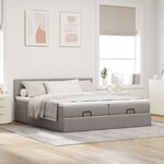 VidaXL Cadre de lit ottoman avec matelas taupe 200x200cm tissu