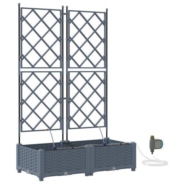 Jardinières vidaXL avec système d'irrigation 2 Pièces Gris clair