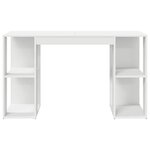 vidaXL Bureau avec Rangement avec étagère Blanc 130 x 50 5 x 75 cm