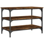 vidaXL Banc à chaussures chêne fumé 70x38 5x49 cm bois d'ingénierie