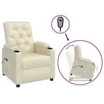 vidaXL Fauteuil Crème Similicuir