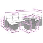 vidaXL Ensemble de canapé de jardin 8 Pièces Gris polyrotin