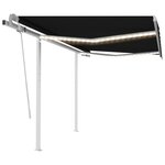 vidaXL Auvent manuel rétractable avec LED 3 5x2 5 m Anthracite