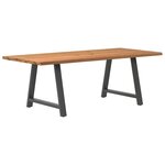 vidaXL Table à manger et bord naturel bois massif chêne rectangulaire