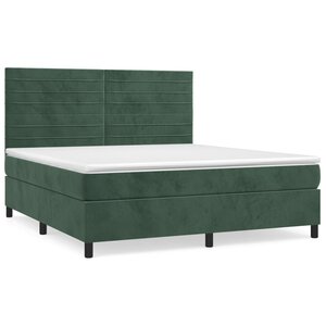 vidaXL Sommier à lattes de lit et matelas Vert foncé 160x200cm Velours