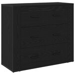 vidaXL Buffet Chêne Noir 80x33x150 cm Bois d'ingénierie