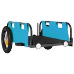 vidaXL Remorque de vélo bleu tissu oxford et fer