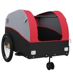 vidaXL Remorque de vélo noir et rouge 45 kg fer