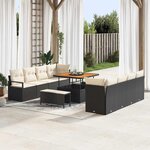 vidaXL Ensemble de canapé de jardin Noir et Crème 100 x 100 x 71 cm