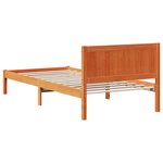 vidaXL Cadre de lit marron ciré Marron ciré Bois de pin massif Simple