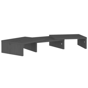 vidaXL Support de moniteur Gris 60x24x10 5 cm Bois de pin solide