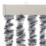 vidaXL Rideau anti-mouches gris et noir et blanc 56x185 cm chenille