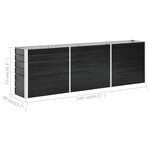vidaXL Lit surélevé de jardin Acier galvanisé 240x40x77 cm Anthracite