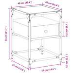vidaXL Table de chevet chêne fumé 40x40x55 cm bois d'ingénierie