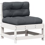 vidaXL Salon de jardin avec coussins 6 Pièces blanc bois de pin massif