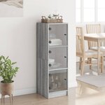 vidaXL Buffet avec portes en verre sonoma gris 35x37x109 cm