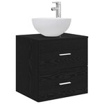 vidaXL Vanité de lavabo mural Chêne noir 49 5 x 41 x 64 5 cm