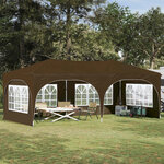 vidaXL Tente de fête pop-up 575 x 288 x 245 cm Taupe Tissu Oxford