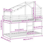 vidaXL Lit superposé sans matelas blanc 90x190 cm bois de pin massif