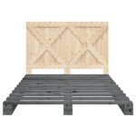 vidaXL Cadre de lit sans matelas gris 140x200 cm bois massif de pin