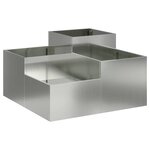 vidaXL Cache-pot de jardin Argent 80 x 80 x 48 cm Acier galvanisé