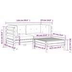 vidaXL Canapé de jardin avec coussins et repose-pied 2 places