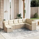 vidaXL Salon de jardin avec coussins 8 Pièces beige résine tressée