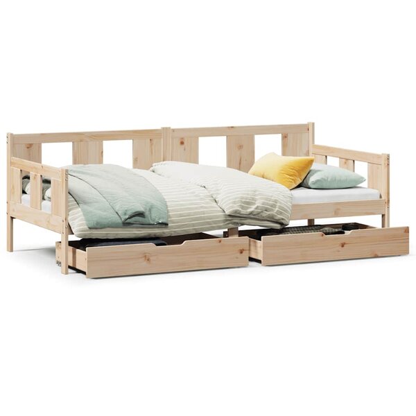 vidaXL Lit de jour avec tiroirs sans matelas 80x200 cm bois massif