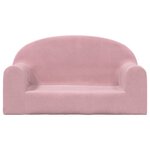 vidaXL Canapé pour enfants 2 places rose peluche douce