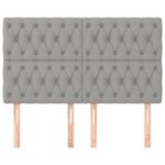 vidaXL Tête de lit Gris clair 160 x 7 x 118/128 cm Tissu