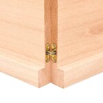 vidaXL Étagère murale 200x60x(2-4) cm bois de chêne massif non traité