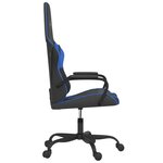 vidaXL Chaise de jeu de massage Noir et bleu Similicuir