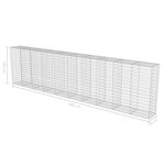 vidaXL Mur à gabion avec couvercles Acier galvanisé 600 x 50 x 150 cm