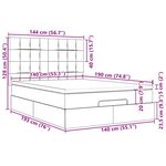 VidaXL Cadre de lit ottoman avec matelas gris foncé 140x190 cm tissu