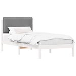 vidaXL Cadre de lit avec tête de lit rembourrée Gris clair 75 x 190 cm