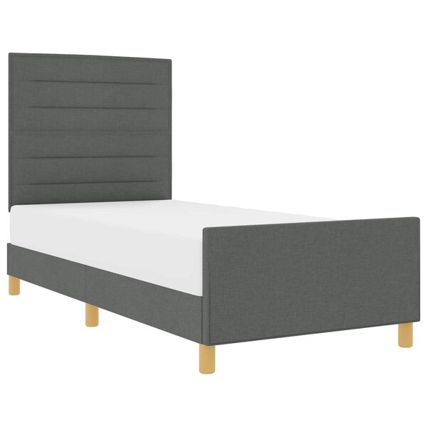 vidaXL Cadre de lit avec tête de lit Gris foncé 80 x 200 cm tissu