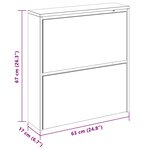 vidaXL Armoire à chaussures miroir 2 niveaux Sonoma gris 63x17x67 cm