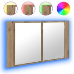 vidaXL Armoire Miroir de Salle de Bain Chêne artisanal 80 x 12 x 45 cm