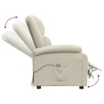 vidaXL Fauteuil inclinable électrique Crème Velours