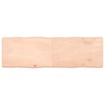 vidaXL Dessus de table bois massif non traité bordure assortie