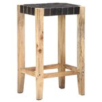 vidaXL Tabourets de bar lot de 2 noir cuir véritable 75 cm