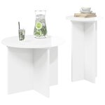 vidaXL Ensemble de tables d'appoint 2 pièces Blanc brillant