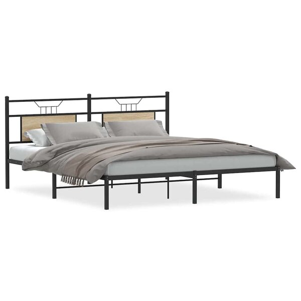 vidaXL Cadre de lit sans matelas chêne sonoma 183x203 cm