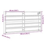 vidaXL Armoire à vitrine gris béton 100x8 5x50 cm bois d'ingénierie