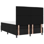 vidaXL Lit à ressorts avec matelas Noir 140 x 200 cm tissu